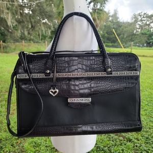 brighton for business black leather portfolio bag case briefcase